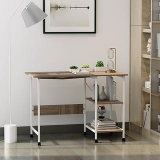 Northio Table Pliante Bureau Mobile Sur Roulettes, Table D'Appoint, Mdf, Naturel, 107X55X76Cm  