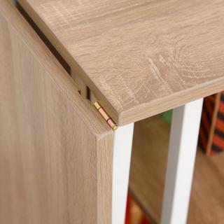 Northio Table Pliante Bureau Mobile Sur Roulettes, Table D'Appoint, Mdf, Naturel, 107X55X76Cm  