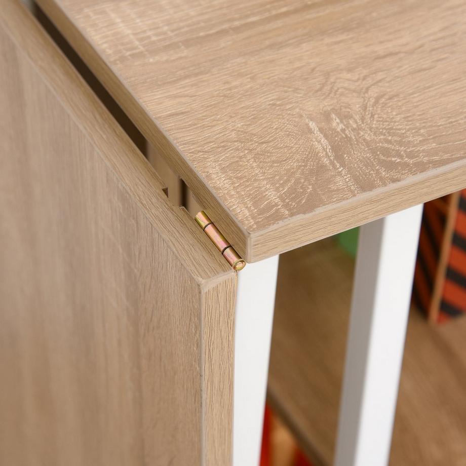 Northio Klapptisch Mobiler Schreibtisch Auf Rollen, Beistelltisch, Mdf, Natur, 107X55X76Cm  