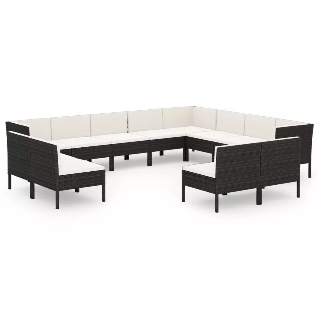 VidaXL - Ensemble de meubles de jardin rotin synthétique, One Size, Noir