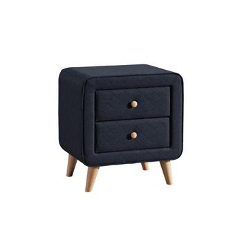 Comodino scandinavo ELIDE 2 cassetti Tessuto blu