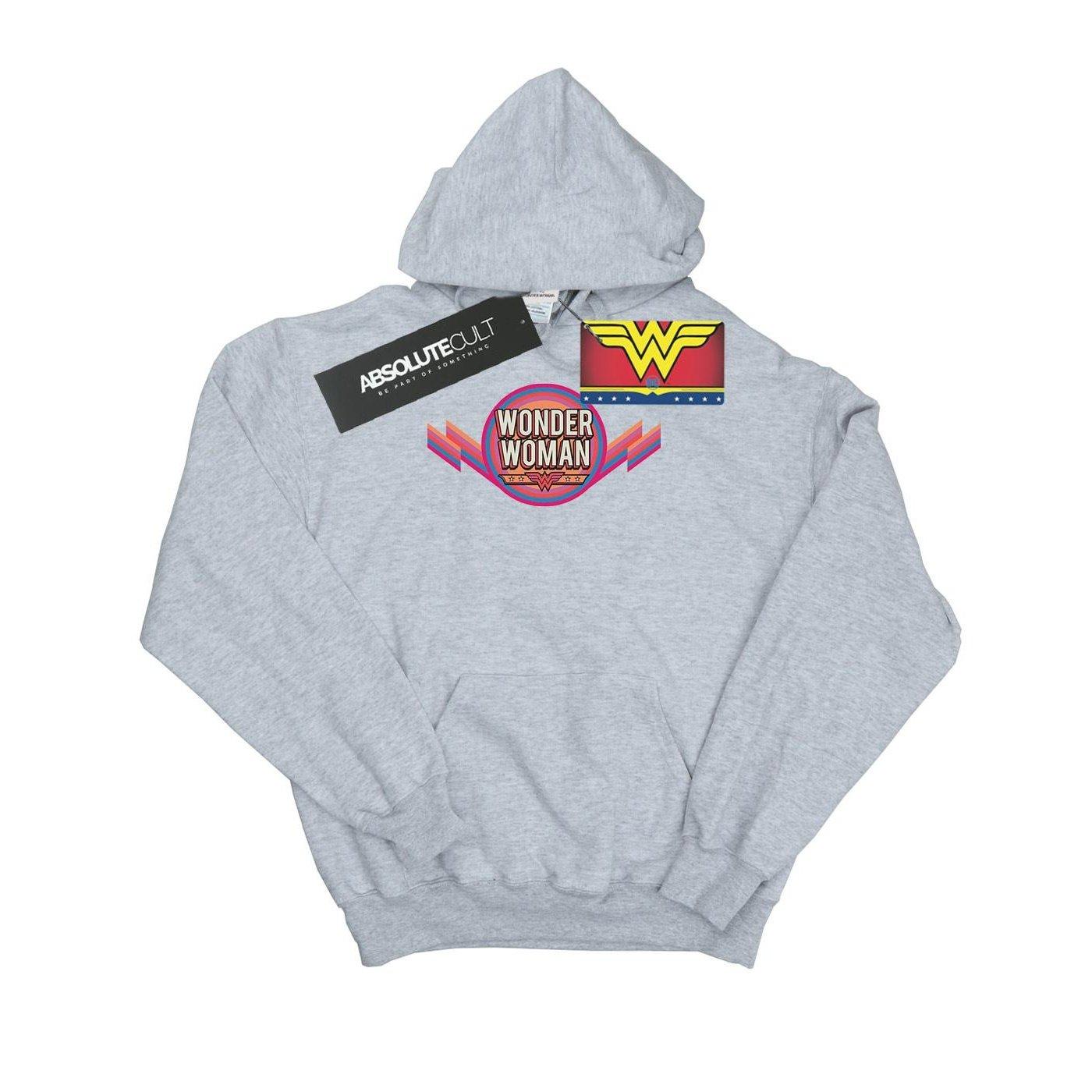Image of Wonder Woman Rainbow Logo Kapuzenpullover Jungen Grau 116