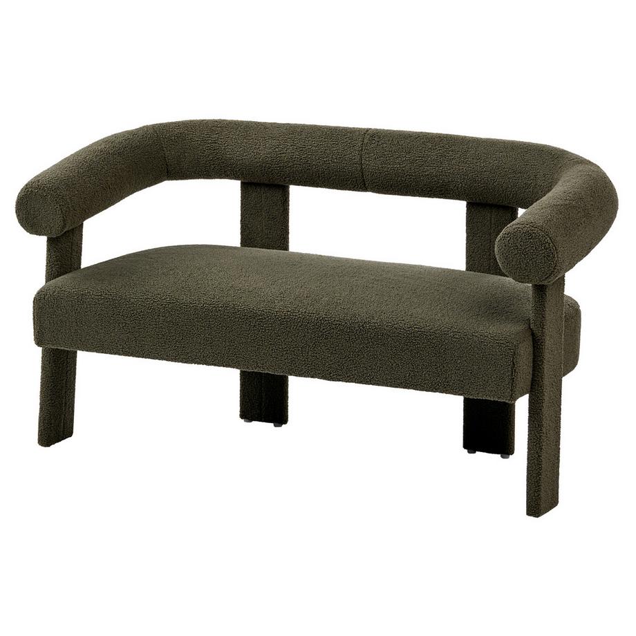Beliani Canapé 2 places en Bouclé Rétro ILBRO  
