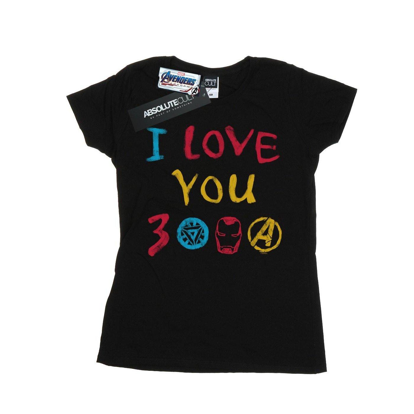 Image of Avengers Endgame I Love You 3000 Crayons Tshirt Damen Schwarz L