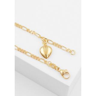 MUAU Schmuck  Bracelet Figaro Herz Gelbgold 750, 2.2mm, 16cm 