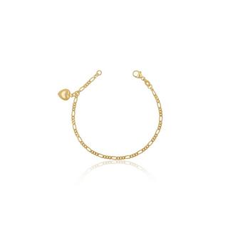 MUAU Schmuck  Bracelet Figaro Herz Gelbgold 750, 2.2mm, 16cm 