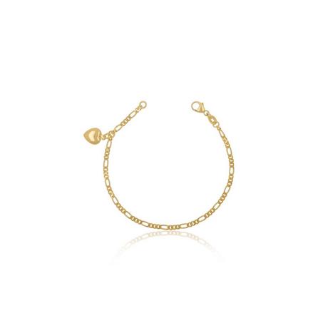 MUAU Schmuck  Bracelet Figaro Herz Gelbgold 750, 2.2mm, 16cm 