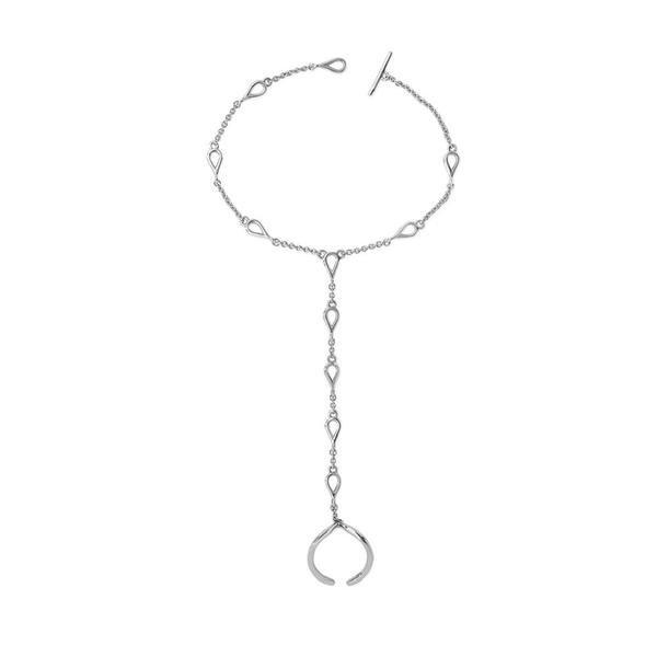 Image of Blütenblatt-handkette Damen Silber ONE SIZE