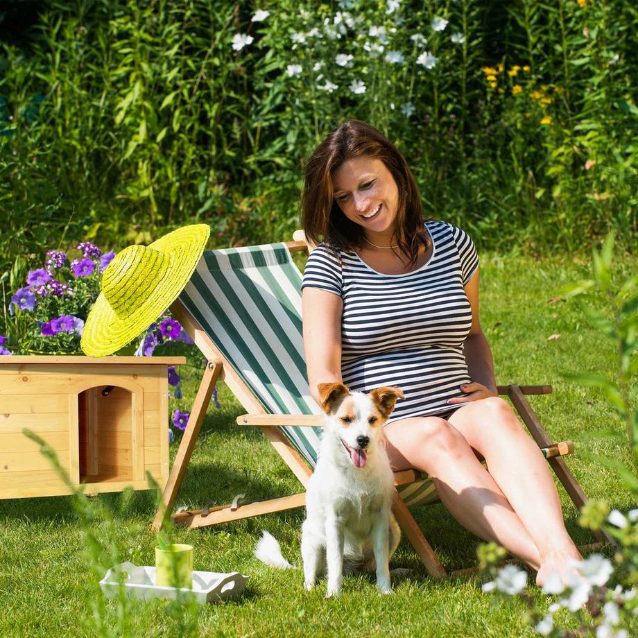 B2X  Niche pour chien en bois avec charnières 