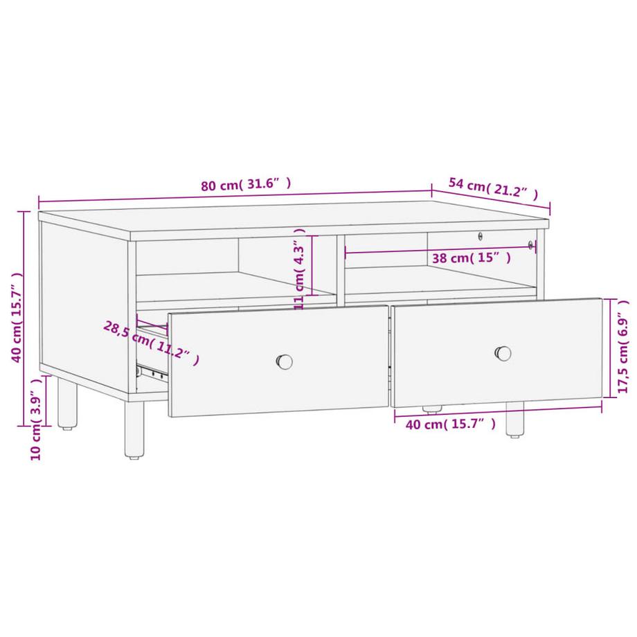 VidaXL Couchtisch holz  