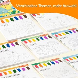 Activity-board  Livre de coloriage avec des aquarelles pour les tout-petits, papier de coloriage aquarelle pour les enfants de tous âges, livre magique 