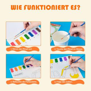 Activity-board  Malbuch mit Wasserfarben für Kleinkinder, Aquarellmalpapier für Kinder jeden Alters, Zauberbuch 