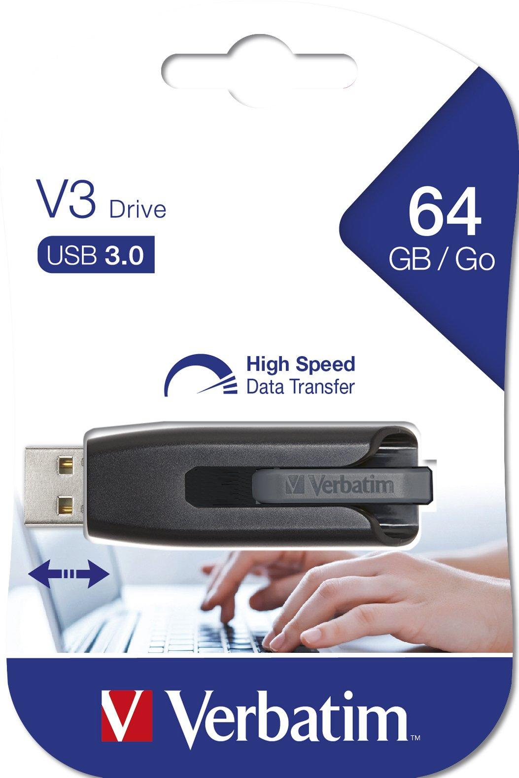 Verbatim  Verbatim V3 - USB 3.0-Stick 64 GB - Schwarz 