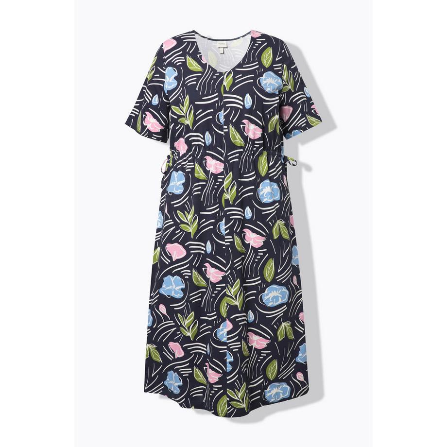 Ulla Popken Abito Midi Floreale Scollo a V Mezza Manica  