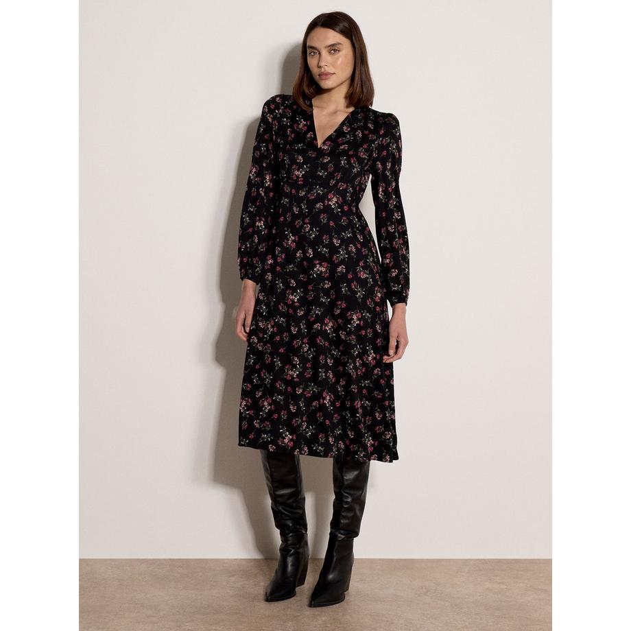 Midi-Kleid mit Blumenprint