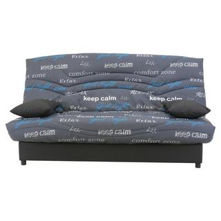 Vente-unique Schlafsofa Klappsofa mit Bettkasten - Stoff - Motiv Good Night - SALOON  