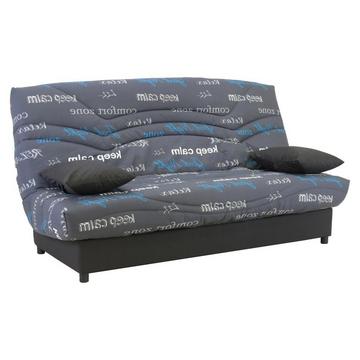 Schlafsofa Klappsofa mit Bettkasten - Stoff - Motiv Good Night - SALOON