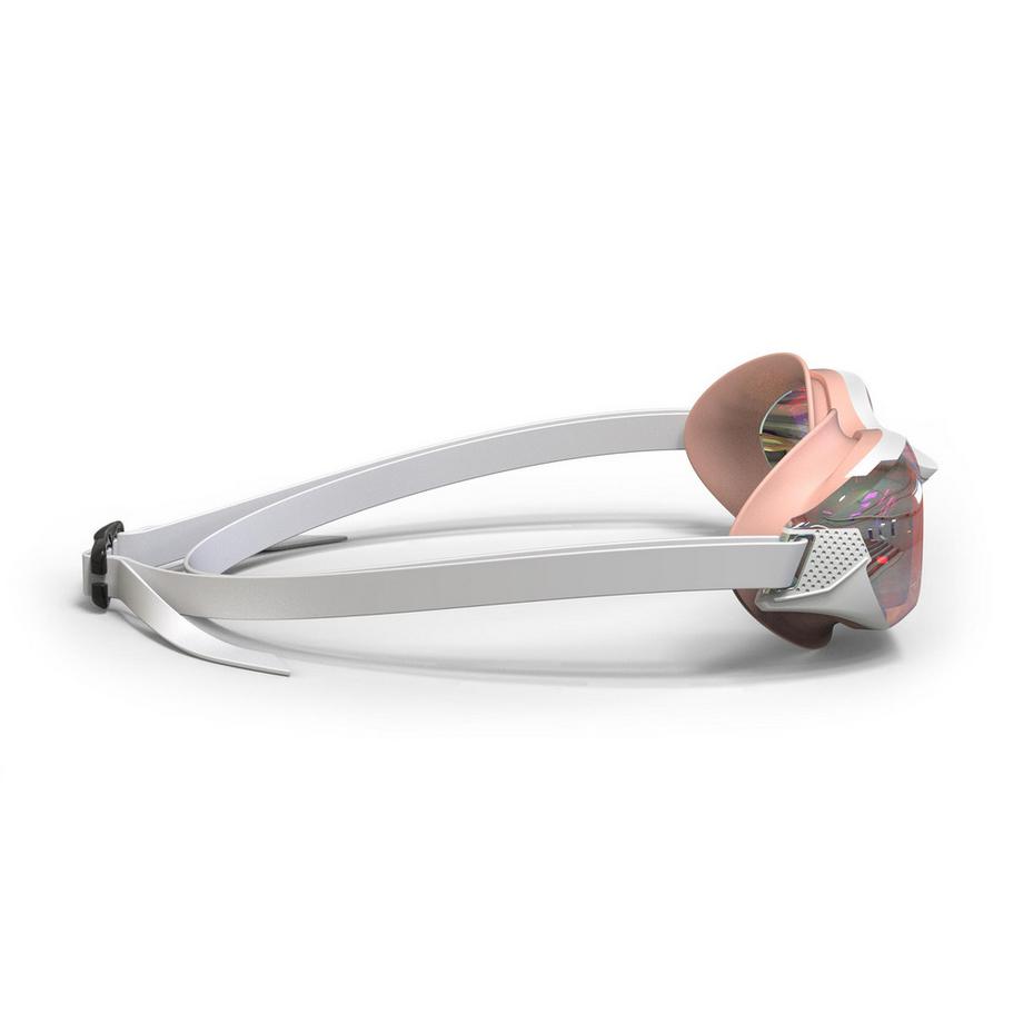 DECATHLON  Schwimmbrille Einheitsgrösse - Bfit weiss-rosa verspiegelt - Neu Antibeschlag 
