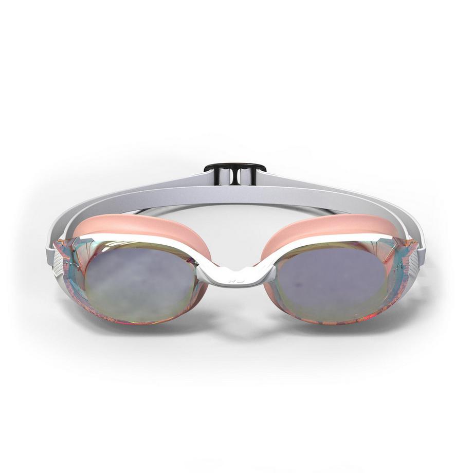 DECATHLON  Schwimmbrille Einheitsgrösse - Bfit weiss-rosa verspiegelt - Neu Antibeschlag 