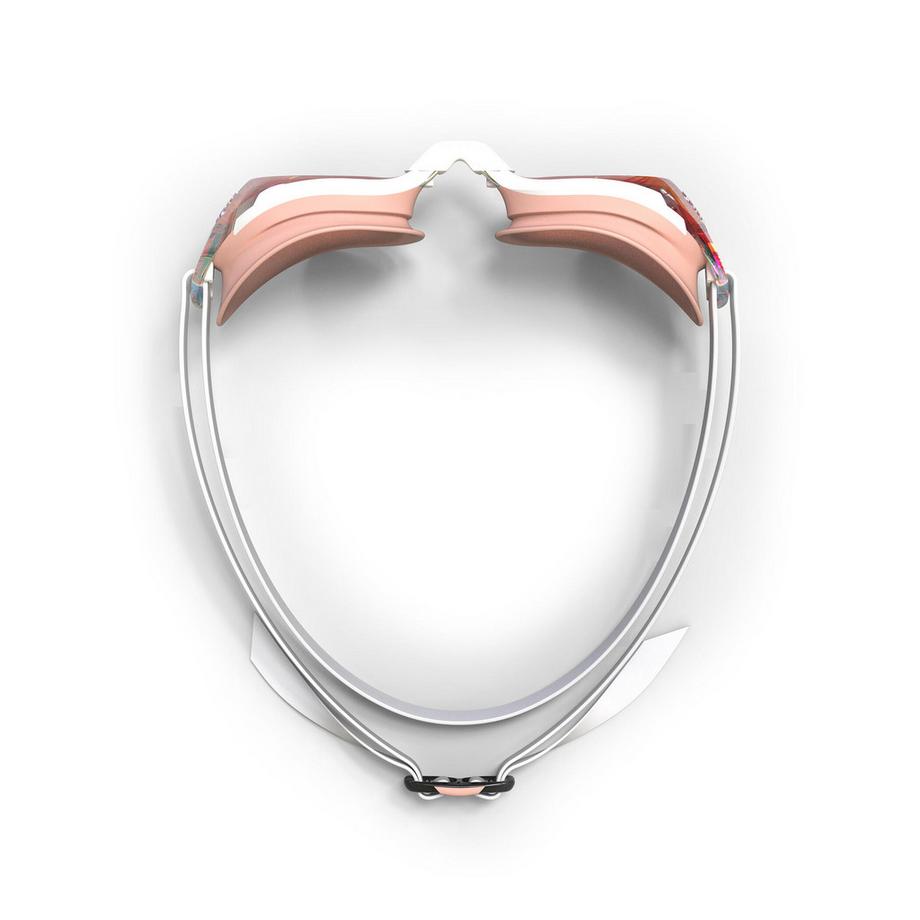 DECATHLON  Schwimmbrille Einheitsgrösse - Bfit weiss-rosa verspiegelt - Neu Antibeschlag 