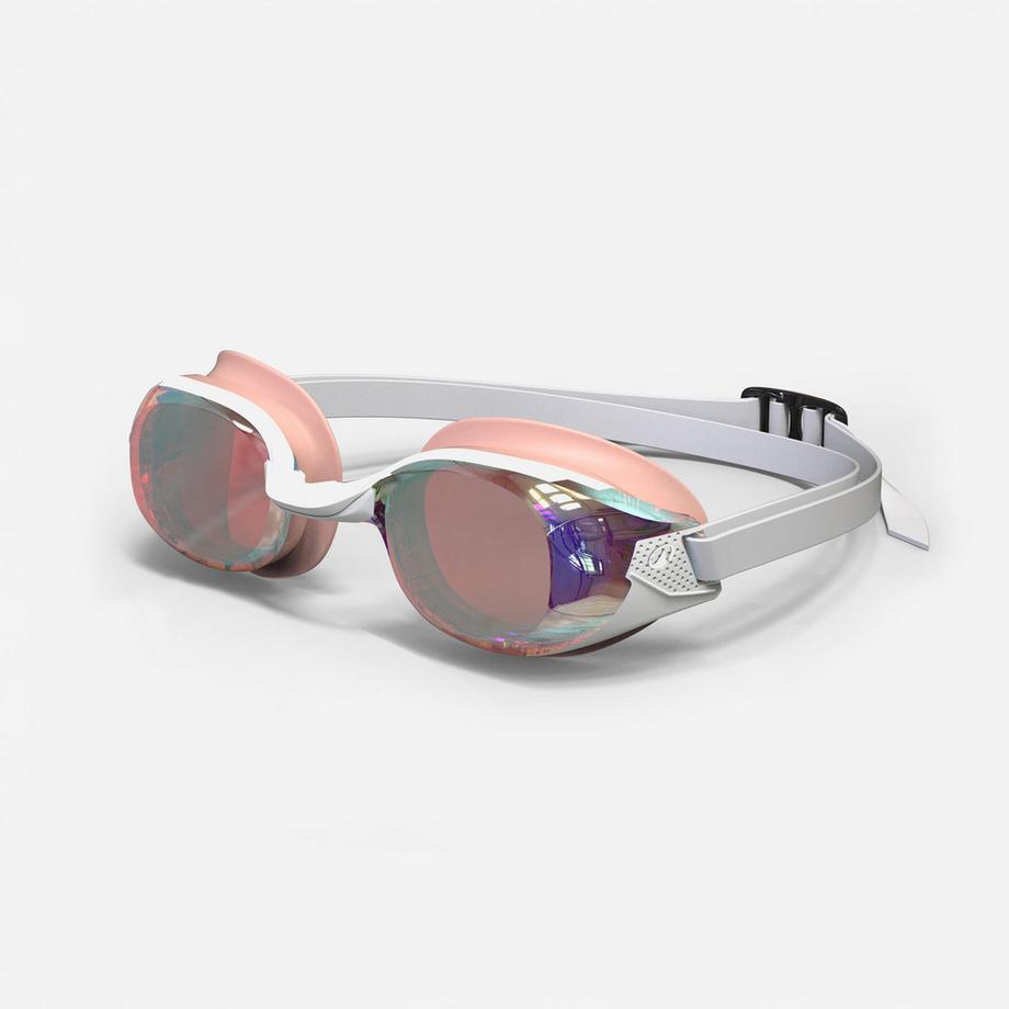 Schwimmbrille Einheitsgrösse - Bfit weiss-rosa verspiegelt - Neu Antibeschlag