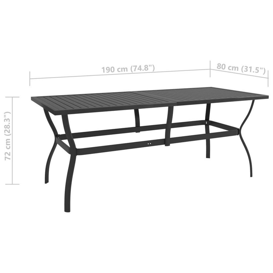 VidaXL Table de jardin acier  