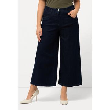 Jeans-Culotte, wadenlang, weites Bein, Marlenehose