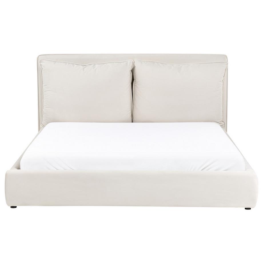 Beliani Lit à eau en Tissu  BAJONNA  
