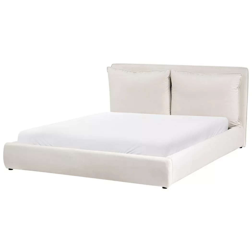 Beliani - Wasserbett aus Stoff  BAJONNA, Light Beige