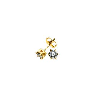 MUAU Schmuck  Solitär Ohrstecker 6-Griff-Fassung Gelbgold 750 Brillanten 0.50ct. 6.5mm 