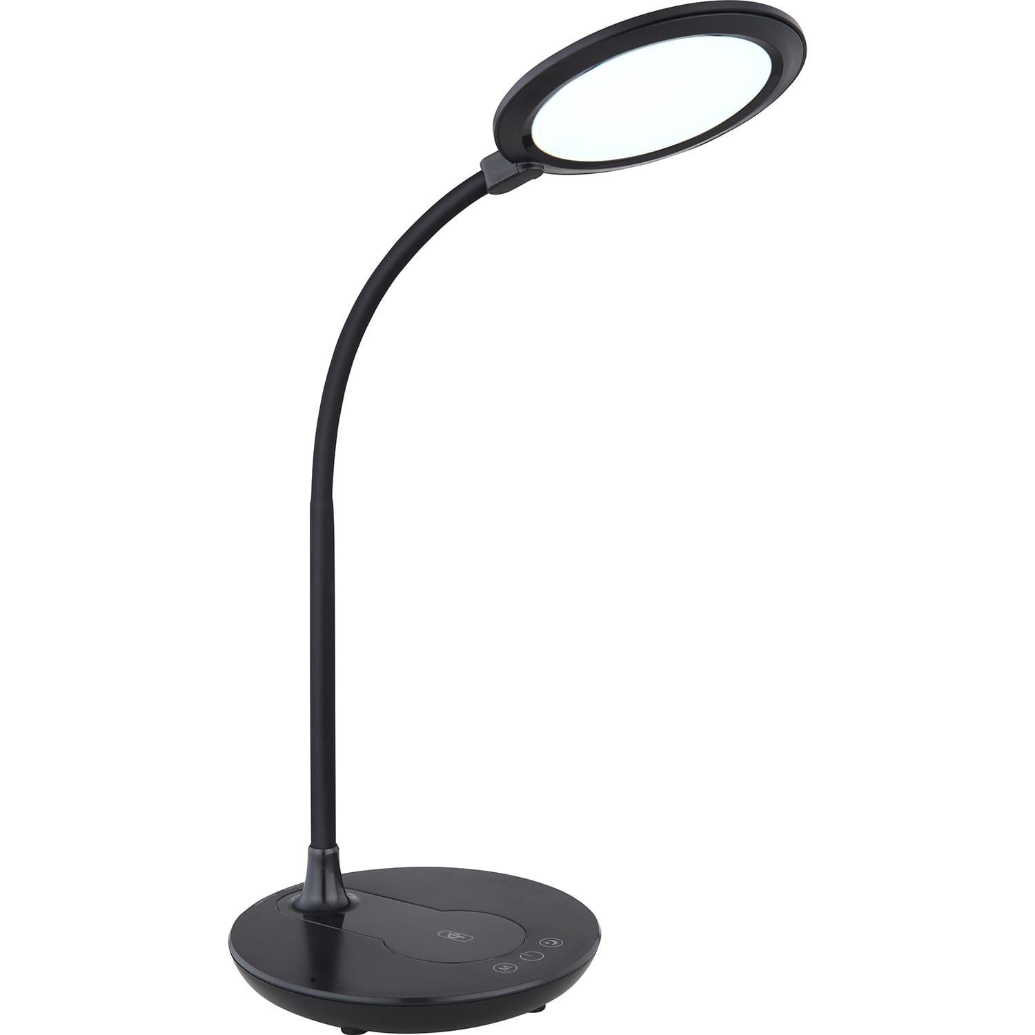 mutoni Lampada da tavolo Regina in plastica nera LED  