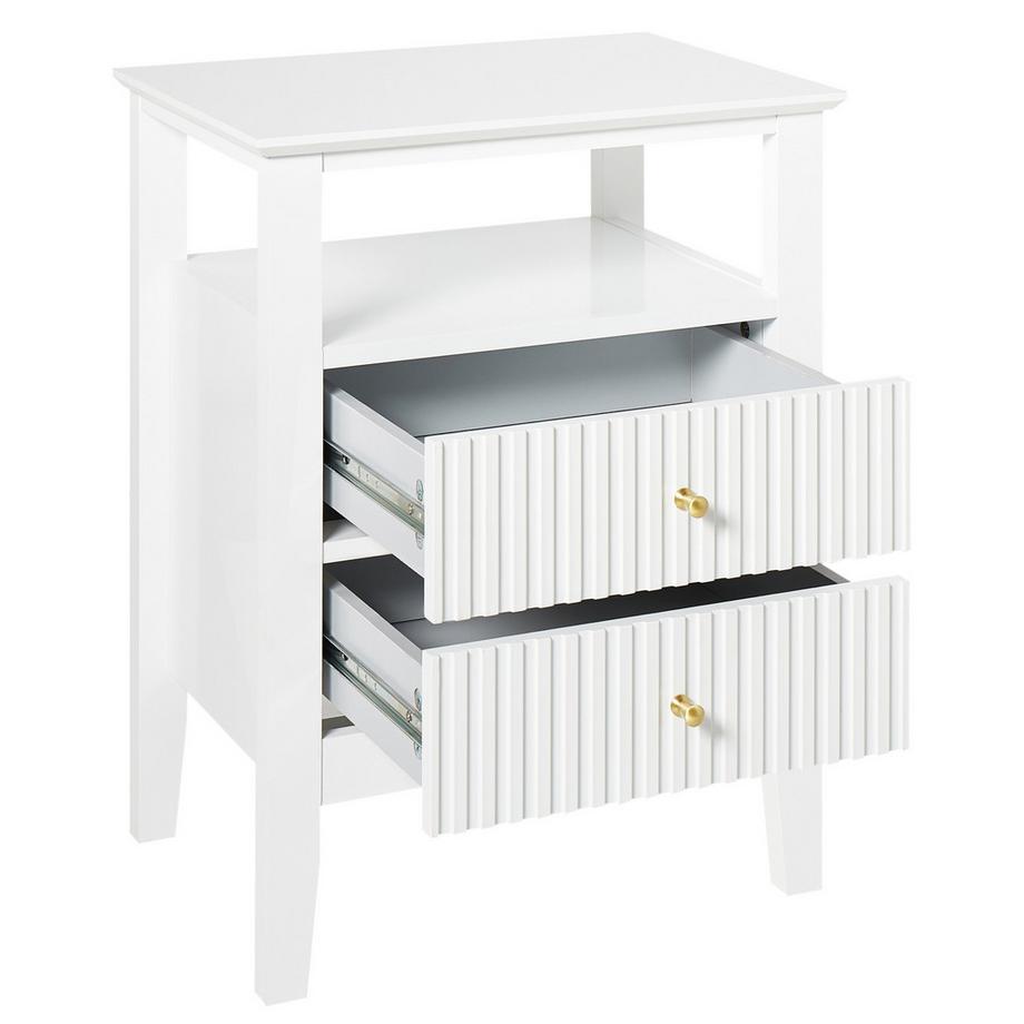 Beliani Comodino 2 cassetti en Fibra a media densità (MDF) Minimalista ASSISI  