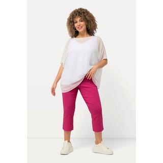 Ulla Popken  Pantaloni di bengalina elasticizzata, lunghi fino al polpaccio, con cintura elastica 