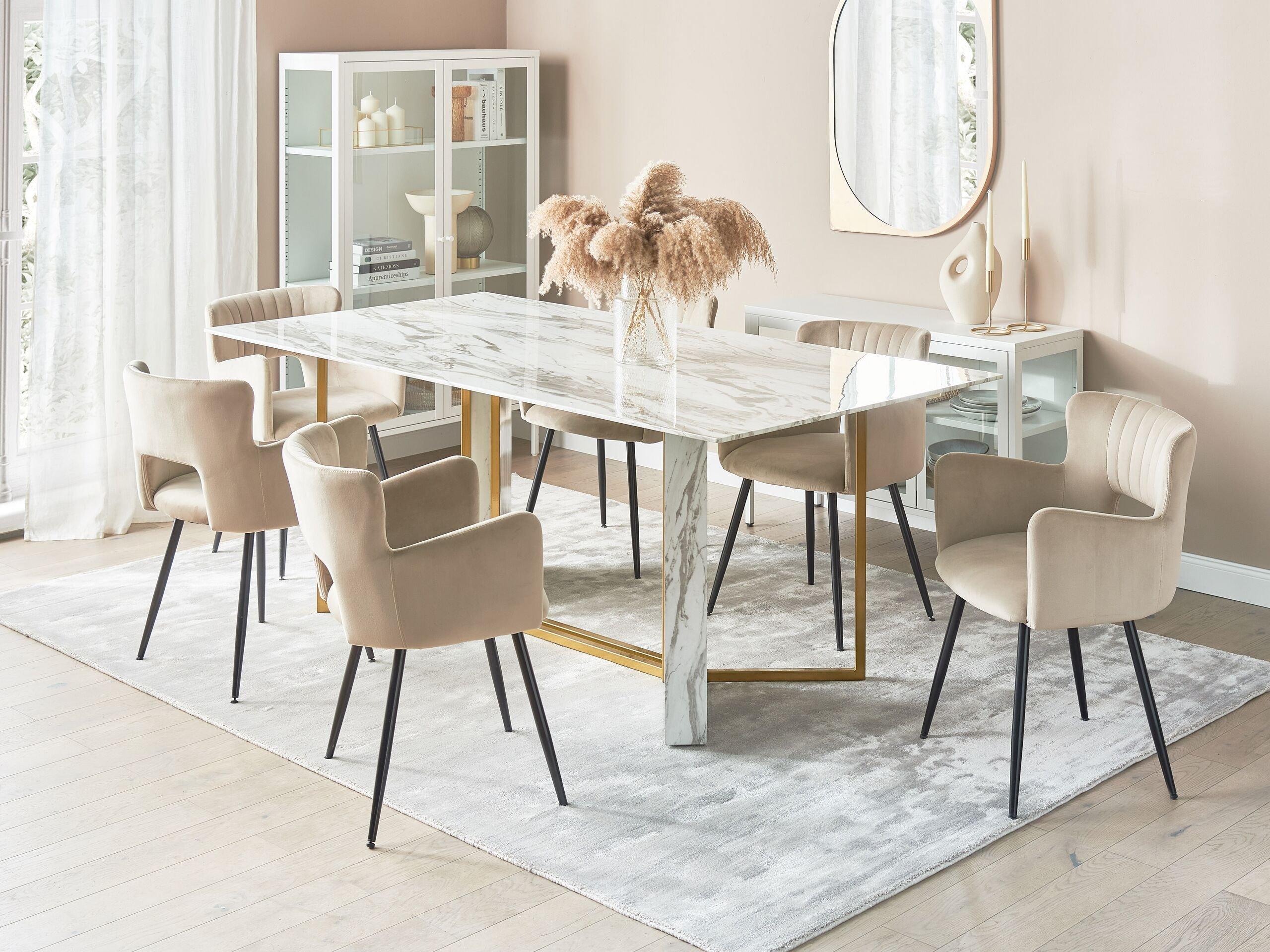 Beliani Table de repas en MDF Glamour CALCIO  