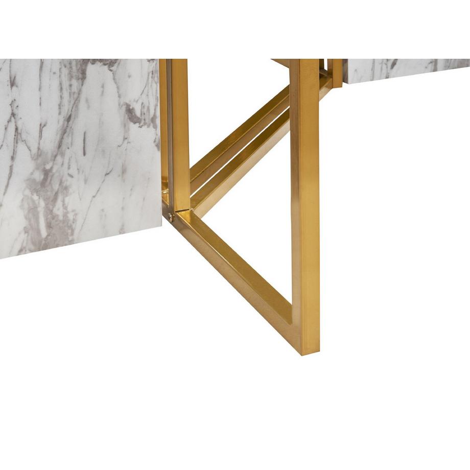 Beliani Tavolo da pranzo en Fibra a media densità (MDF) Glamour CALCIO  