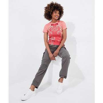 Rüschen-Jersey-Top mit Blumendruck