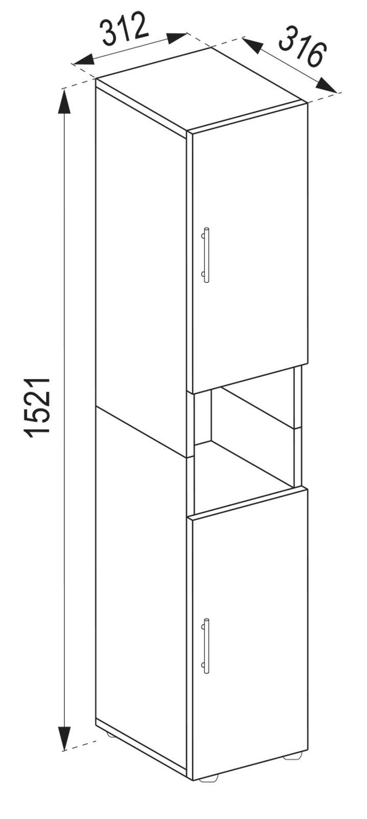 VCM Holz Stand Badschrank  Flandu  