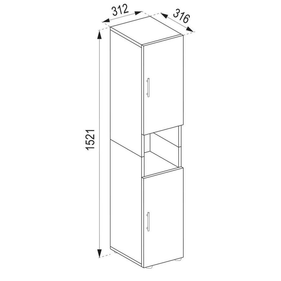 VCM Holz Stand Badschrank  Flandu  
