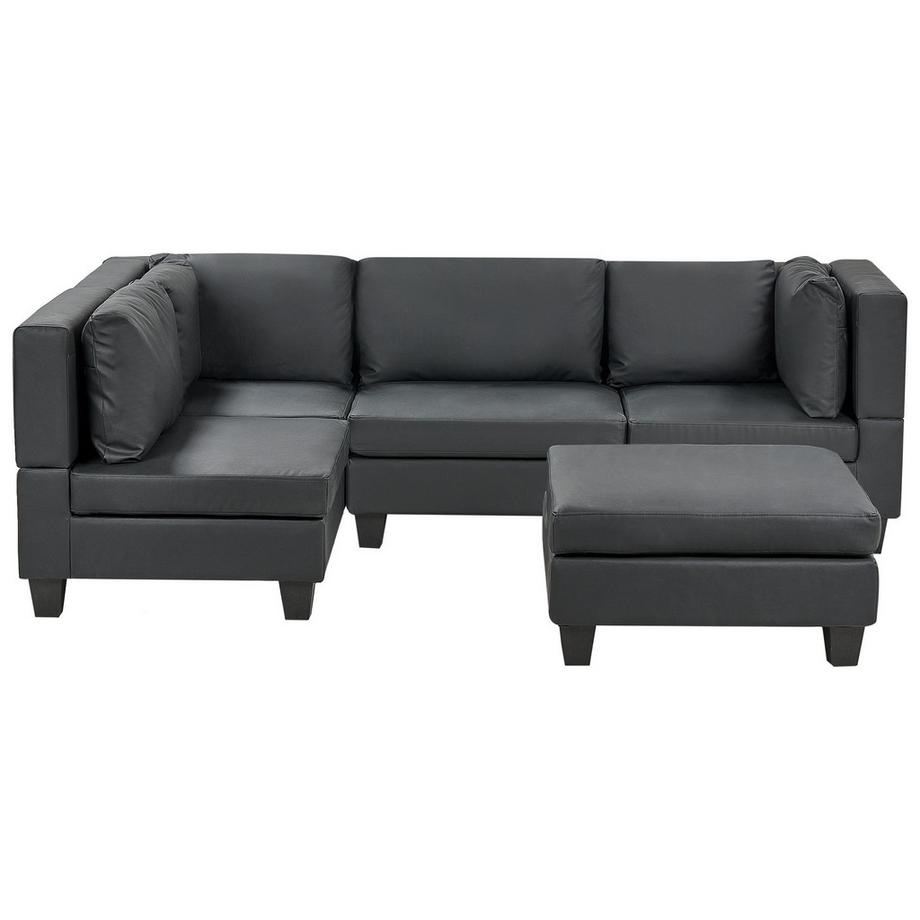 Canapé d'angle côté gauche avec ottoman en Cuir PU  UNSTAD