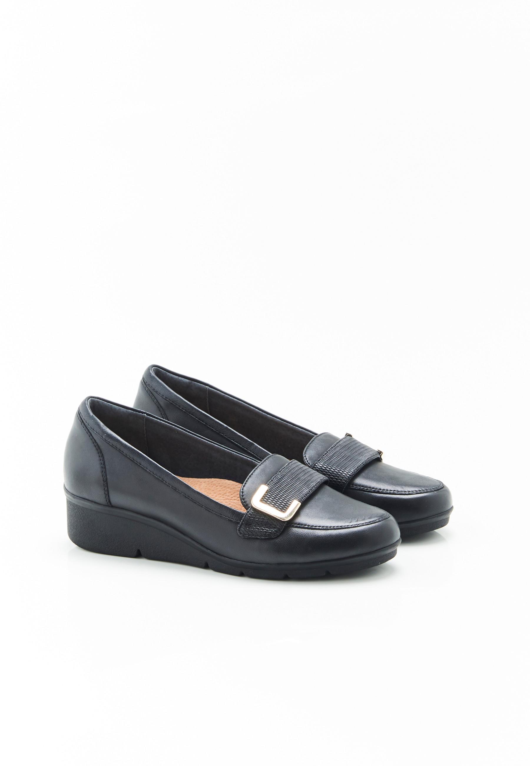 Image of Mokassins Mit Keilabsatz Und Schnalle Amortyl Damen Schwarz 36