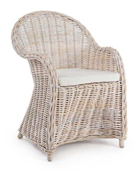 mutoni Fauteuil de jardin Martin blanc  