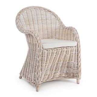 mutoni Fauteuil de jardin Martin blanc  