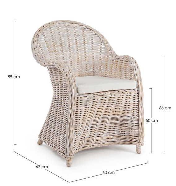 mutoni Fauteuil de jardin Martin blanc  