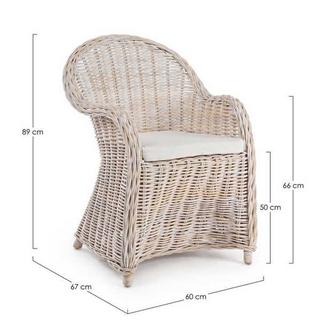 mutoni Fauteuil de jardin Martin blanc  