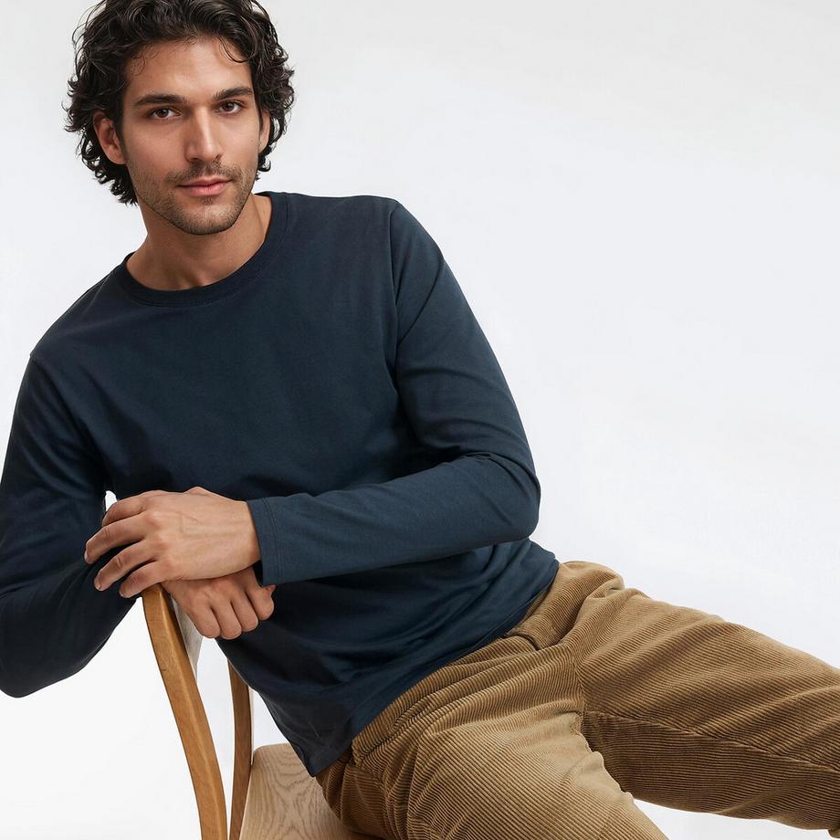 La Redoute Collections Langarmshirt Rundhalsausschnitt  