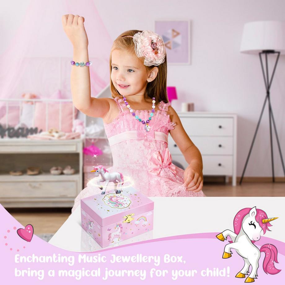 Only-bags.store  Boîte à bijoux musicale avec collier, bracelet, boîte de rangement pour bijoux musicaux 