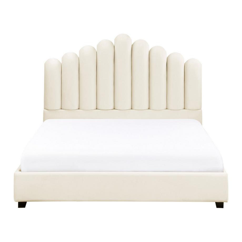 Beliani Lit avec sommier en Velours Glamour VINCENNES  