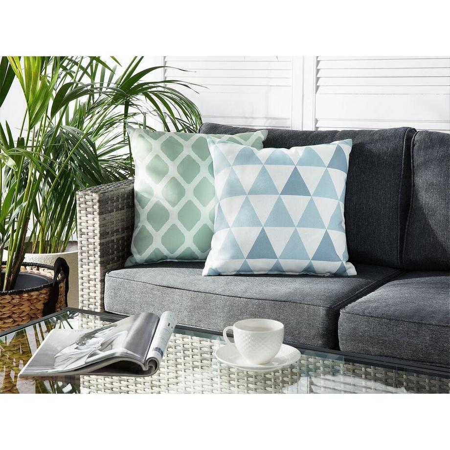 Beliani Gartenkissen 2er Set aus Polyester Modern TRIFOS  
