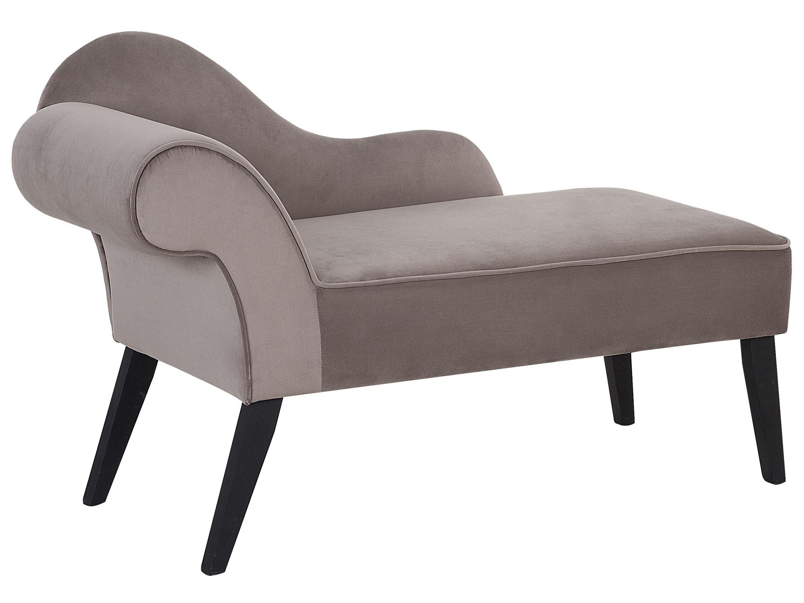 Beliani Chaise longue côté gauche en Velours Glamour BIARRITZ  