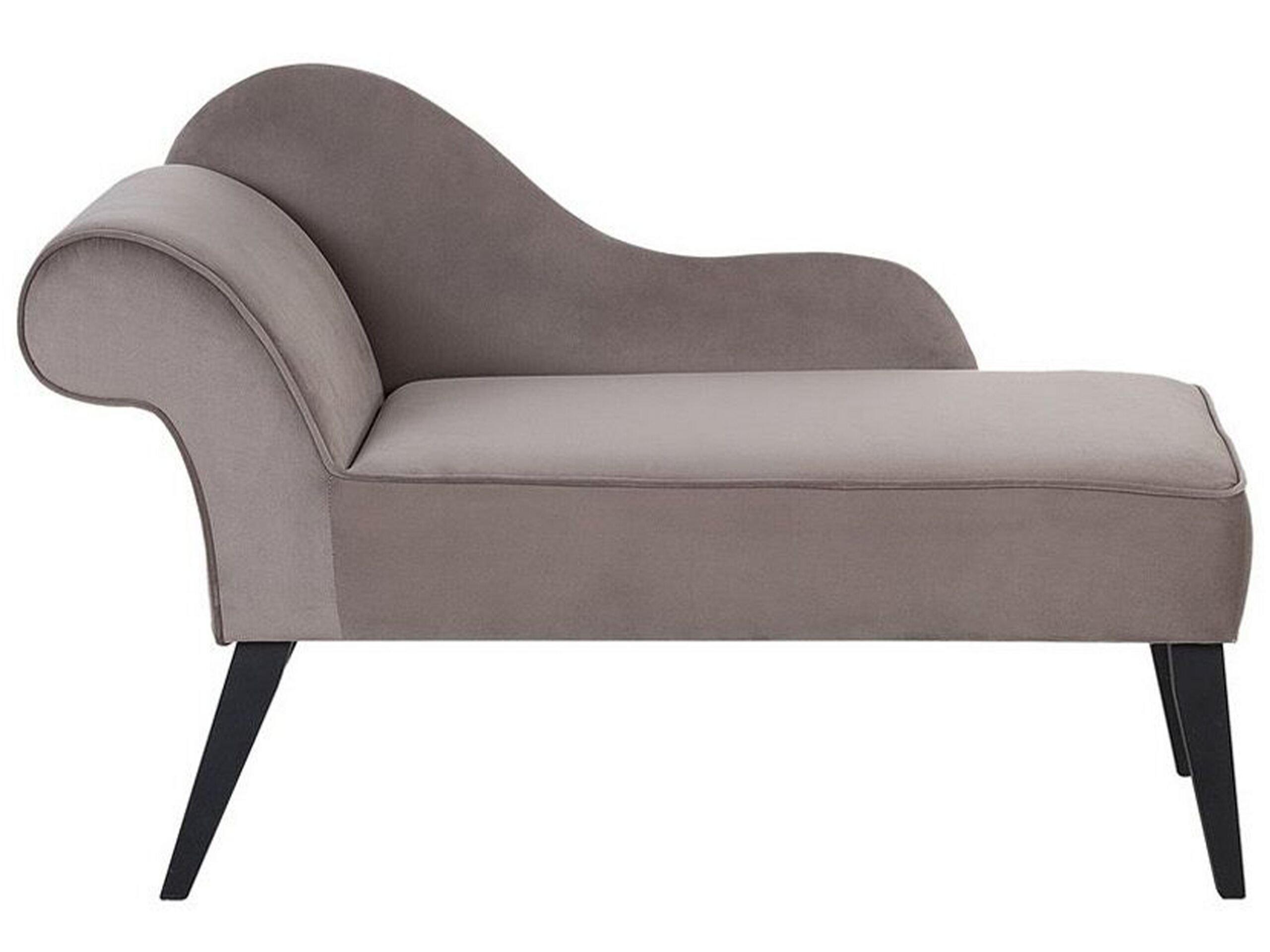 Beliani Chaise longue côté gauche en Velours Glamour BIARRITZ  